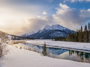 Sunny Mountain Winter Reflections
