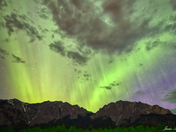 Aurora over Mount Yamnuska