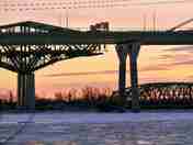Dismantling of Old Champlain Bridge.