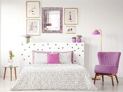 30" X 24" Multi-Colored Magenta & Silver Luxe Mosaic Wall Mirror