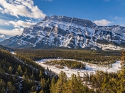 Blue Sky Over Banff Mountain Lookout