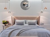 24 Inch Shiny Silver Round Glass Decorative Mosaic Wall Mirror