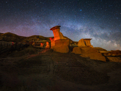 Milky way Drumheller Hoodoos