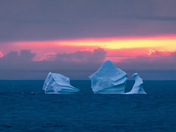 Iceberg in sunset