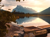 Fall Leaves Framing Vermilion Lakes