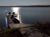 Dock under a Gibbous Moon
