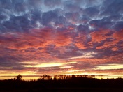 Beautiful sunrise in the cold autumn morning