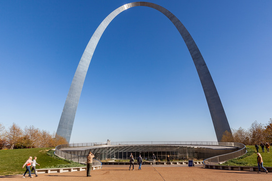 People visiting the Gateway Arch