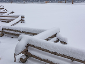 Snowy Split Rail Fence