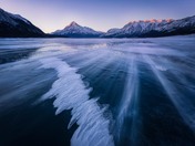 Windy Snow with Ice Lake