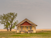 Abandoned Yellow House: Dahinda, Saskatchewan