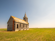 Abandoned Church at a Crossroads in the Middle of Nowhere Saskatchewan