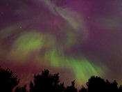 Looking upwards at the Northern lights