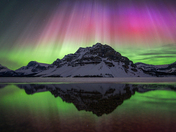 Aurora on Crowfoot Mountain