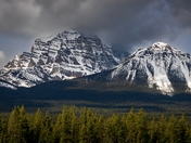 Moody Clouds Over Banff Mountains