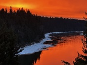 Orange Sunset over the Nechako River