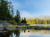 Diamond Lake Morning Mist & Sun