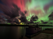 Dock under Dramatic Sky
