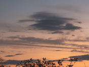 Waxing crescent moon. With a beautiful Post-sunset backdrop!