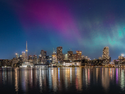 aurora rained down to Toronto skyline