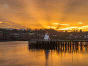 Crepuscular rays at sunset