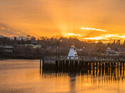 Crepuscular rays at sunset