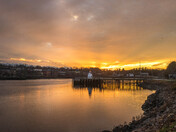 Crepuscular rays at sunset