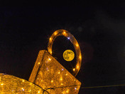 Full moon and Christmas lights in St. Stephen, NB.