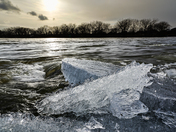 Ice at sunset