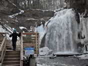 Partially frozen Tiffany Falls.