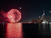 Toronto skyline fireworks in Canada day
