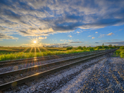 Sunset Over the Tracks in Burlington, Ontario