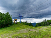 Stormy sky on top of Mont Grands Fonds in Quebec