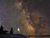Milky Way above Greens Point Lighthouse, NB.