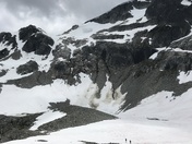 Iceberg Lake, July: shadows of giants