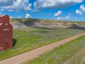 Historic Dorothy Grain Elevator in Alberta Badlands