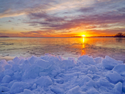 Ice at sunset