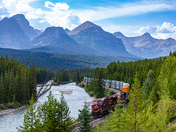 4 seasons at Morant's Curve with a train