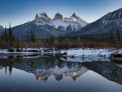 Early Evening View of The Three Sisters