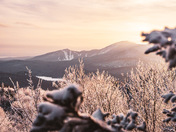 Wintery Mountain Sunset in Quebec