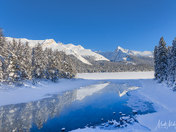 Maligne Lake winter scene