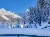 Maligne Lake winter scene