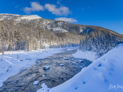Maligne Lake winter scene