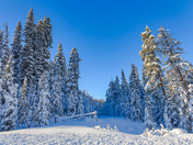 Maligne Lake winter scene