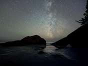 The milkyway with bioluminescent waves