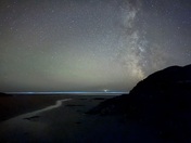 The milkyway with bioluminescent waves