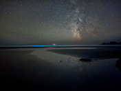 The milkyway with bioluminescent waves