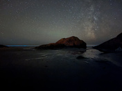 The milkyway with bioluminescent waves