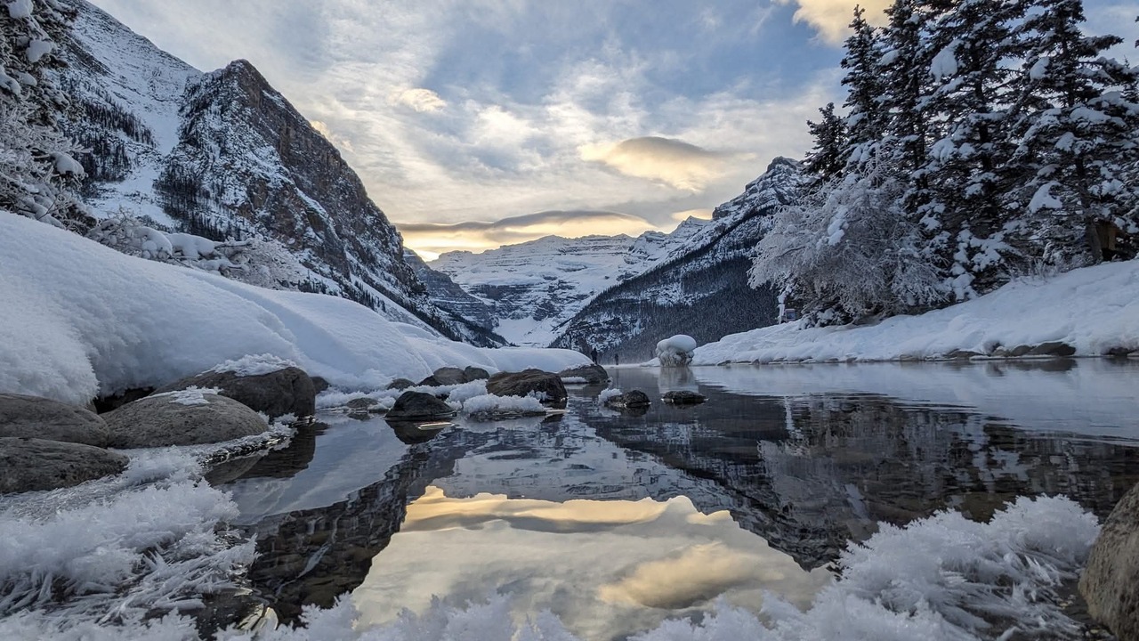 Sunset and mountain tops