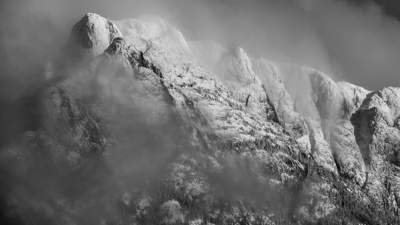 Sunset and mountain tops
